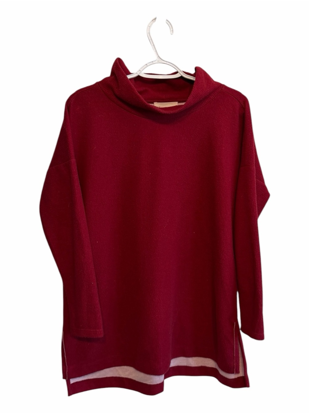 Anthropologie Raspberry Theresa Cowl Neck Pullover Tunic Small Top Womens